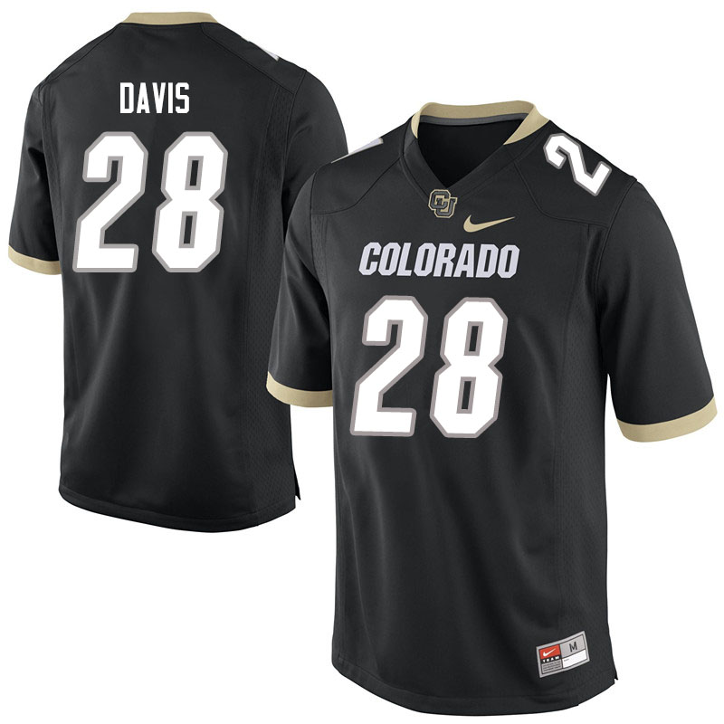 Men #28 Joe Davis Colorado Buffaloes College Football Jerseys Sale-Black